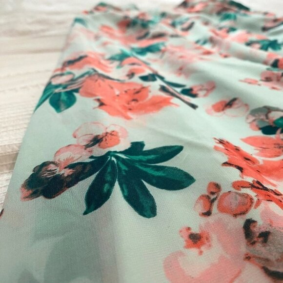 LULUS MINT CORAL FLORAL HIGH RISE MAXI CHIFFON SKIRT - XS - Picture 6 of 9